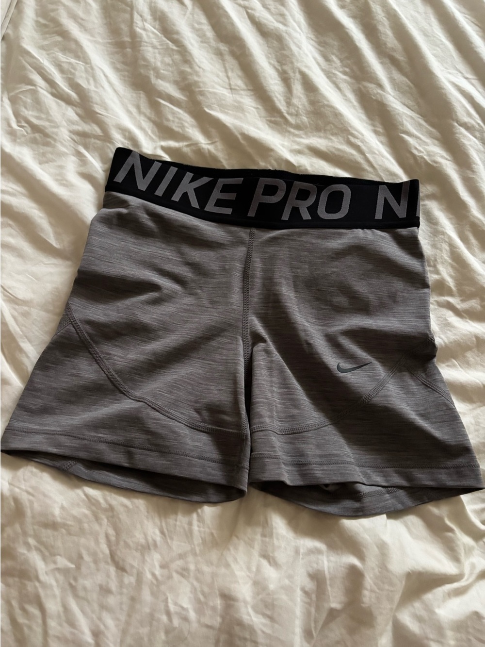 Gray women’s Nike biker shorts